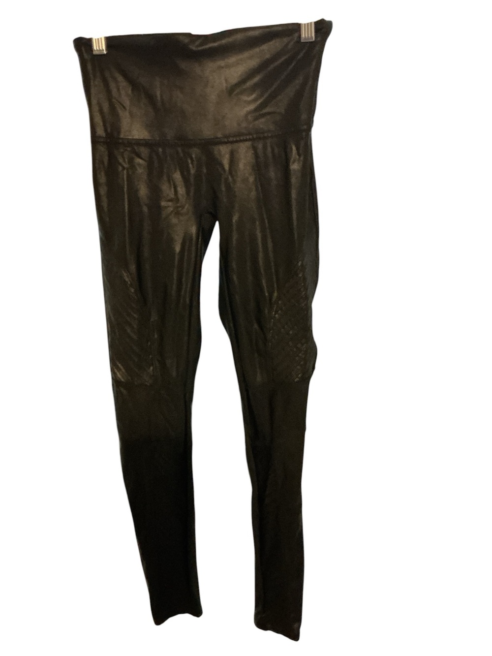 SPANX Black High-Waist Faux Leather Leggings